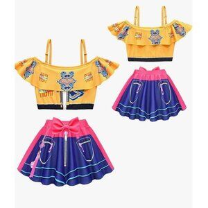 Kpop Demon Hunters Swimsuit || 3-Piece Ruffled Bikini Crop Top, Skirt & Matching